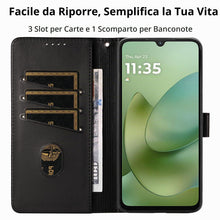 Carica l'immagine nel visualizzatore di Gallery, Cover per Motorola Moto G06, Custodia a Libro Nero