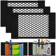 Carica l'immagine nel visualizzatore di Gallery, AOOWU 3 Pezzi Rete Portaoggetti Tasca Oganizer, 40 x 25 CM Universale Storage Mesh Net, Auto Selbstklebend Tasca Telo Pr
