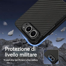 Carica l'immagine nel visualizzatore di Gallery, FAOMSEBS Cover per iPhone Duo, Texture Fibra di Carbonio