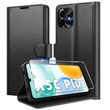 Carica l'immagine nel visualizzatore di Gallery, Cover per Honor X5C Plus Portafoglio Pelle PU Premium, Custodia Scomparti Carte Antiurto Protettiva Case con 1 Vetro Tem