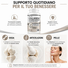 Carica l'immagine nel visualizzatore di Gallery, NutrexLab Collagene Bovino Idrolizzato Acido Ialuronico 2100mg 180 Cpr