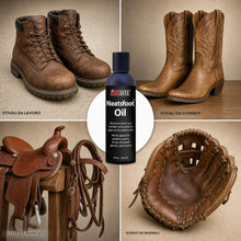 Carica l'immagine nel visualizzatore di Gallery, JobSite Olio per Cuoio Neatsfoot Composto Impermeabile, 236 ml