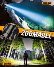 Carica l'immagine nel visualizzatore di Gallery, Akdomart Torcia LED Potente Professionale Ricaricabile 500000 Lumens