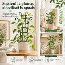 Carica l'immagine nel visualizzatore di Gallery, 4 Pezzi Supporto per Piante Rampicanti, 50 Clip per Piante, traliccio piante Griglia in Plastica, Supporto per Vasi, Ide