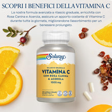 Carica l'immagine nel visualizzatore di Gallery, Solaray Vitamina C 1000mg Formula a Rilascio Graduale, 100 Capsule Vegane