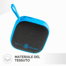 Carica l'immagine nel visualizzatore di Gallery, Music Sound - MINI - Speaker Bluetooth - Potenza 3 WATT - Play Time 4 ore - Compatto e portatile - Finiture in tessuto m