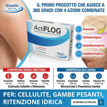 Carica l'immagine nel visualizzatore di Gallery, Integratore Cellulite, Drenante e Gambe Leggere - Azione Bifasica Giorno/Notte – con Diosmina, Centella, Meliloto e Brom
