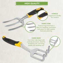 Carica l'immagine nel visualizzatore di Gallery, BLOSTM Set di Attrezzi Giardinaggio - Set Giardinaggio da 5 Pezzi Robusto Attrezzi da Giardino Manici Ergonomici, Set di