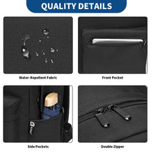 Carica l'immagine nel visualizzatore di Gallery, KONO Zaino casual, zaino scuola leggero 15,4 pollici Laptop Bag per viaggi lavoro scuola affari sport (Nero)