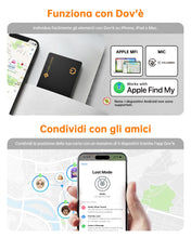 Carica l'immagine nel visualizzatore di Gallery, NOVOO Tracker Card 1,6mm, Apple Dov'è, IP68, Nero