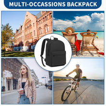 Carica l'immagine nel visualizzatore di Gallery, KONO Zaino casual, zaino scuola leggero 15,4 pollici Laptop Bag per viaggi lavoro scuola affari sport (Nero)