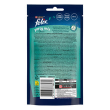 Carica l'immagine nel visualizzatore di Gallery, Purina Felix Party Mix Snack Gatto Original Mix al Gusto di Salmone, Merluzzo e Trota - 8 confezioni da 60 g ciascuna (C