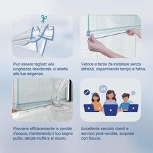 Carica l'immagine nel visualizzatore di Gallery, HNNHOME Guarnizione Doccia Sottoporta Box Doccia Vetro 4-6mm Gap 18mm, 87cm