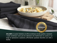 Carica l'immagine nel visualizzatore di Gallery, ZOLLNER 5 strofinacci in cotone - 50x70 cm - canovacci da cucina a righe grigio scuro - assorbenti e robusti - lavabili 