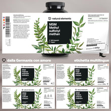 Carica l'immagine nel visualizzatore di Gallery, Integratore MSM Puro 99,9% Metilsulfonilmetano – Zolfo Organico MSM – 1600mg – 365 capsule vegan – per la Salute di Ossa
