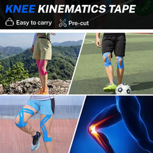 Carica l'immagine nel visualizzatore di Gallery, 10pcs tape ginocchio,kinesio taping ginocchio,nastro kinesiologico ginocchio Nero,Pretagliato/impermeabile/traspirante/i