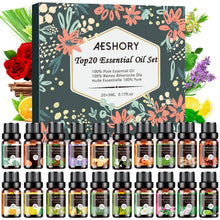 Carica l'immagine nel visualizzatore di Gallery, AESHORY Set di Oli Essenziali 20 X 5ML, Olio Essenziale Naturali per Aromaterapia, Diffusori, Umidificatore, Kit Oli Ess