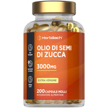 Carica l'immagine nel visualizzatore di Gallery, Olio di Semi di Zucca Capsule 3000 mg - Pumpkin Seed Oil Integratore