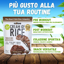 Carica l'immagine nel visualizzatore di Gallery, Nätoo Crema di Riso Palestra 1kg, Crema di Riso Aromatizzata Istantanea Gusto Chocolate Brownie, Cream of Rice Vegan Sen