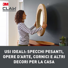 Carica l'immagine nel visualizzatore di Gallery, 3M CLAW Gancio per Appendere Quadri su Cartongesso, 4 Ganci - Sostiene fino a 11 kg - Ottimo per il Fissaggio di Oggetti