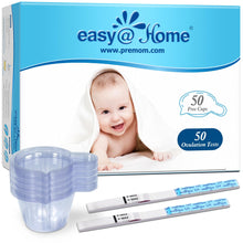 Carica l'immagine nel visualizzatore di Gallery, Easy@Home Strisce per Test di Ovulazione da Donna con App Premom Tracker, Set da 50 Test LH e 50 Bicchieri per Urine per
