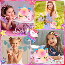Carica l'immagine nel visualizzatore di Gallery, ZLPBAO 20pc Unicorno Bambina Regalo, Regalo Bambina 3 4 5 6 Anni Unicorno Regalo Borsetta Set per Capelli Mollette Ragazze Arcobaleno Collana Bracciale Anello Orecchino Travestimenti e Giochi di Ruolo