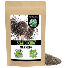 Carica l'immagine nel visualizzatore di Gallery, Alpi Nature Semi di Chia 500g, Semi di Chia Neri Interi e Crudi per Frullati, Yogurt e Muesli