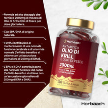 Carica l'immagine nel visualizzatore di Gallery, Olio di Krill Puro Antartico 2000mg con Astaxantina e Fosfolipidi