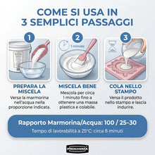 Carica l'immagine nel visualizzatore di Gallery, PROCHIMA, Marmorina Bianca, Polvere Mescolabile con Acqua, Simile alla Ceramica, 1 Kg