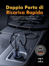 Carica l'immagine nel visualizzatore di Gallery, GRIFEMA Caricatore auto USB C 30W a doppia porta