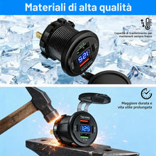 Carica l'immagine nel visualizzatore di Gallery, Aicharynic Confezione da 2 prese USB 12 V a 4 porte, caricatore USB in alluminio, display digitale PD30W/QC3.0, presa 12
