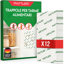 Carica l'immagine nel visualizzatore di Gallery, PATTLER Trappole Antitarme Alimentari del Cibo – Set da 12. Trappole Anti Tarme Adesive con Feromoni per Farfalline del 
