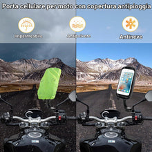 Carica l'immagine nel visualizzatore di Gallery, ENOENO Supporto Moto Smartphone Impermeabile 360 Gradi Supporto Cellulare Moto con Copertura per Pioggia Porta Cellulare