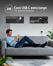 Carica l'immagine nel visualizzatore di Gallery, 60W/65W Caricatore USB C Rapido &amp; 2M Cavo per Samsung Galaxy S26 Ultra S25