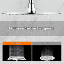 Carica l'immagine nel visualizzatore di Gallery, Ibergrif M20292 Soffione Doccia 20cm Quadrato Effetto Pioggia Inox