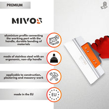 Carica l'immagine nel visualizzatore di Gallery, Mivos Spatola per Stucco Professionale in Acciaio INOX 250 mm/Spatola per Facciate con Impugnatura Morbida/Coltello per 