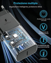 Carica l'immagine nel visualizzatore di Gallery, 60W Caricabatterie rapido USB C per Samsung Galaxy S26 Ultra,Caricatore Adattatore PD3.0 con Cavo USB C 2m S25 S24 S23 S