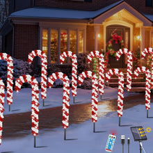 Carica l'immagine nel visualizzatore di Gallery, VEEKAY 12 Pezzi Natalizie Luce Solare per Esterni,8 Modalità Impermeabile Natale Luci,Luci Solari di Natale Candy,Forma 