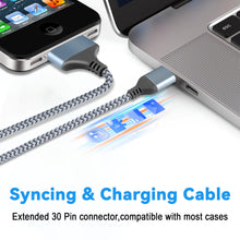 Carica l'immagine nel visualizzatore di Gallery, Cavo di ricarica USB a 30 pin, cavo di ricarica per i-Phone 4, ricarica e sincronizzazione rapida USB, compatibile con i