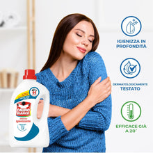 Carica l'immagine nel visualizzatore di Gallery, Omino Bianco Detersivo Lavatrice Igienizzante, 132 Lavaggi, 1760 ml x 3
