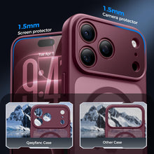 Carica l'immagine nel visualizzatore di Gallery, Qasyfanc Cover per iPhone 18 Pro Max, 2 Pellicola Privacy, Borgogna