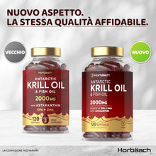 Carica l'immagine nel visualizzatore di Gallery, Olio di Krill Puro Antartico 2000mg con Astaxantina e Fosfolipidi