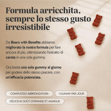 Carica l'immagine nel visualizzatore di Gallery, Bears with Benefits - Gommose Beta-Carotene - Abbronzatura - 30 pezzi