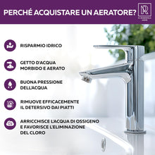 Carica l'immagine nel visualizzatore di Gallery, Prodotto Italiano - Rompigetto Rubinetto Cucina M24 - Aeratore per Rubinetto High-Tech - Risparmio Idrico e Filtrazione 