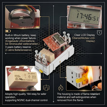 Carica l'immagine nel visualizzatore di Gallery, Heschen THC15A - Temporizzatore digitale elettronico Digital Power LCD programmabile settimanalmente CA 220 – 240 V 16 a