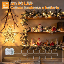 Carica l'immagine nel visualizzatore di Gallery, HeiPard Luci LED Batteria da Esterno Interni Catena Luminosa 5M 50LED 8Modi