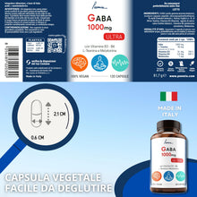 Carica l'immagine nel visualizzatore di Gallery, Gaba 1000 MG ULTRA Con L-Teanina Vitamina B3 B6 (Scorta per 2 mesi) 120 Capsule Gaba Integratore Per Stress e Ansia | So