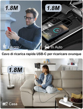 Carica l'immagine nel visualizzatore di Gallery, 1,8M 3A 25W Cavo USB Type C per Samsung, Ricarica Rapida Nero