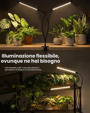 Carica l'immagine nel visualizzatore di Gallery, Bamworld Lampada Crescita Piante con Clip, Luce LED Doppia Testa per Piante da Interno, 42 LED Spettro Completo, 3 Modal
