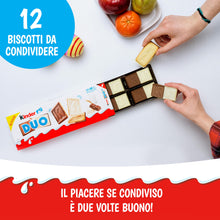 Carica l'immagine nel visualizzatore di Gallery, Kinder Duo, 12 Biscotti Ricoperti di Cioccolato al Latte e Cioccolato Bianco, Ideali per una Pausa Golosa da Condividere